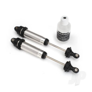 Traxxas Shocks, GTR, 139mm, silver aluminium (fully assembled with out springs) (Rear, threaded) (2 pcs)