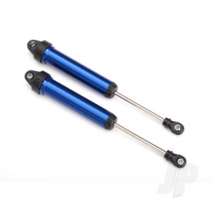 Traxxas Shocks, GTR, 160mm, aluminium (Blue-anodized) (fully assembled with out springs) (Rear, no threads) (2 pcs)