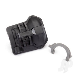 Traxxas Differential cover, TRX-6 Rear (black) / T-lock fork (grey)
