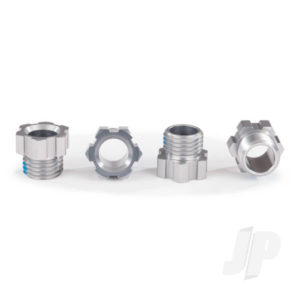 Traxxas Aluminium Stub Axle Nut, Grey (4 pcs)