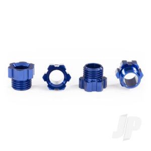 Traxxas Aluminium Stub Axle Nut, Blue (4 pcs)