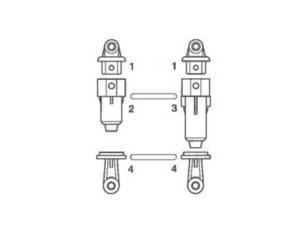 Tamiya F Parts X 2 Shocks For DT-03 9335672