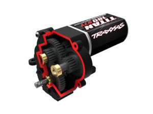 Traxxas TRX-4M Transmission, Complete (High Range (Trail) Gearing) (16.6:1 Reduction Ratio) (Includes Titan 87T Motor)