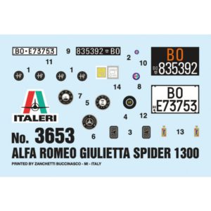 Italeri Giulietta Spider 1600 Car Kit 1/24 3653