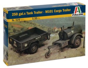 Italeri 250 gal.s Tank Trailer - M101 Cargo Trailer 1/35 229