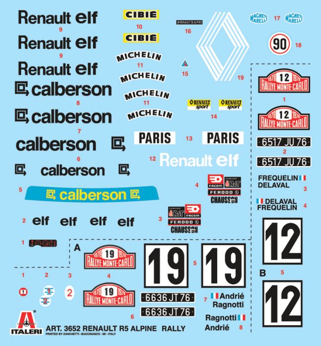 Italeri 1/24 RENAULT R5 ALPINE RALLY 3652 - Image 3