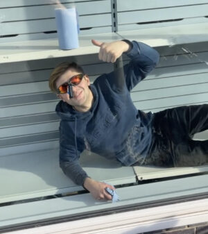 MACGREGOR POLARISED SUNGLASSES GREY WITH BLUE LENS