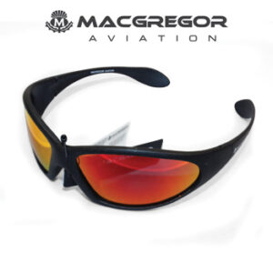 MACGREGOR POLARISED SUNGLASSES BLACK WITH RED LENS