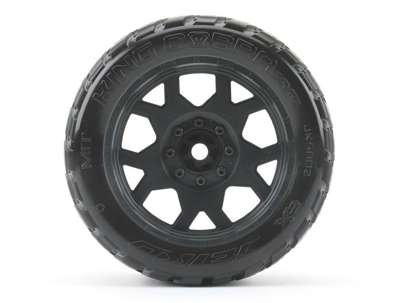 JetKo X-MT Extreme Tyre King Cobra Belted on TRX X-Maxx Black Rims (2)