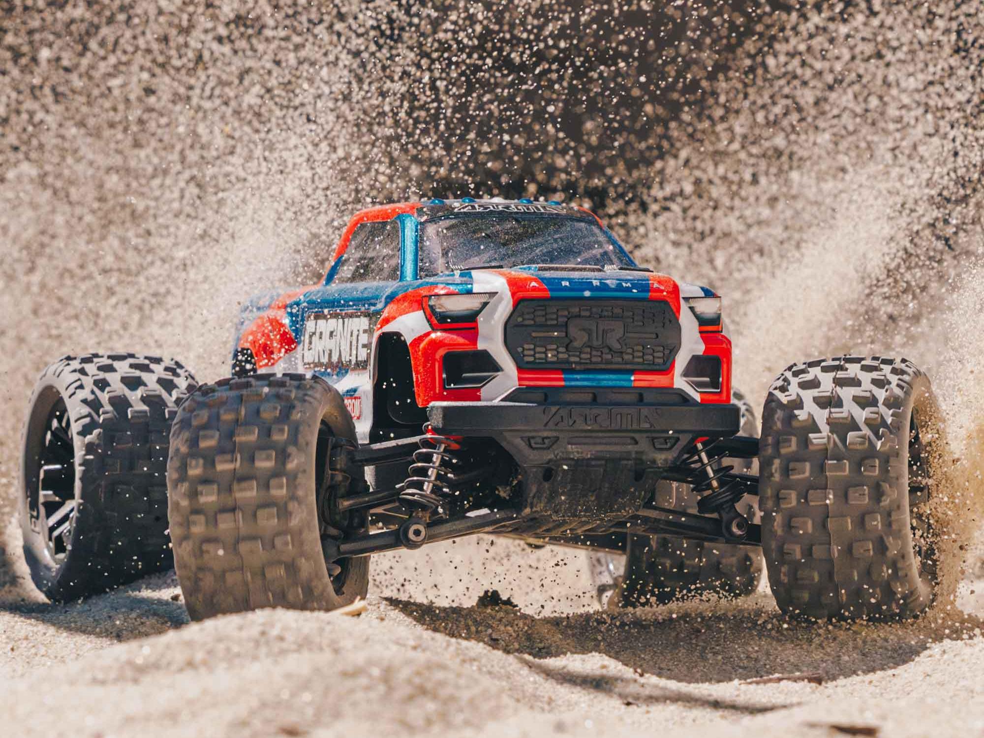 Arrma 1/18 GRANITE GROM MEGA 4X4 MT with Battery & Charger Blue - Image 13