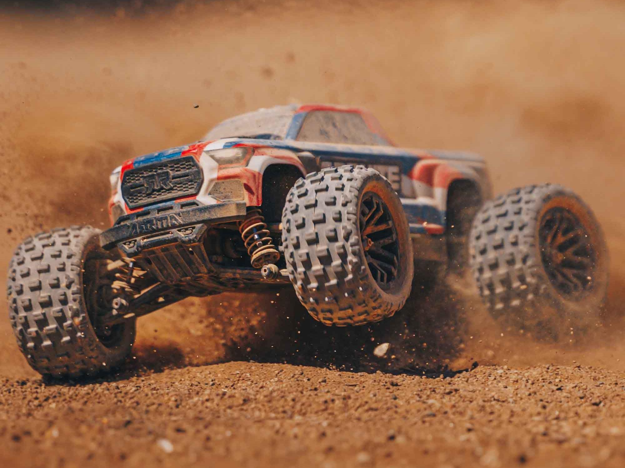 Arrma 1/18 GRANITE GROM MEGA 4X4 MT with Battery & Charger Blue - Image 12