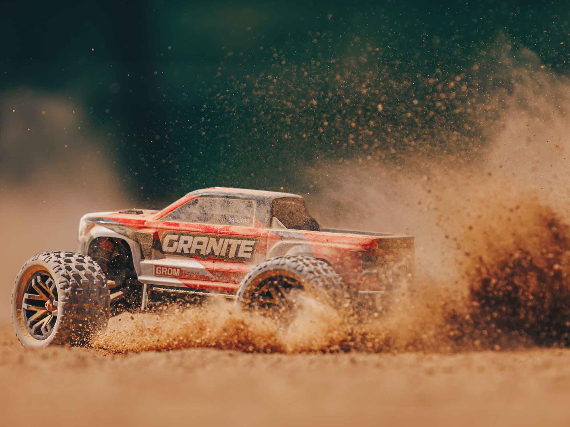 Arrma 1/18 GRANITE GROM MEGA 4X4 MT with Battery & Charger Red - Image 14