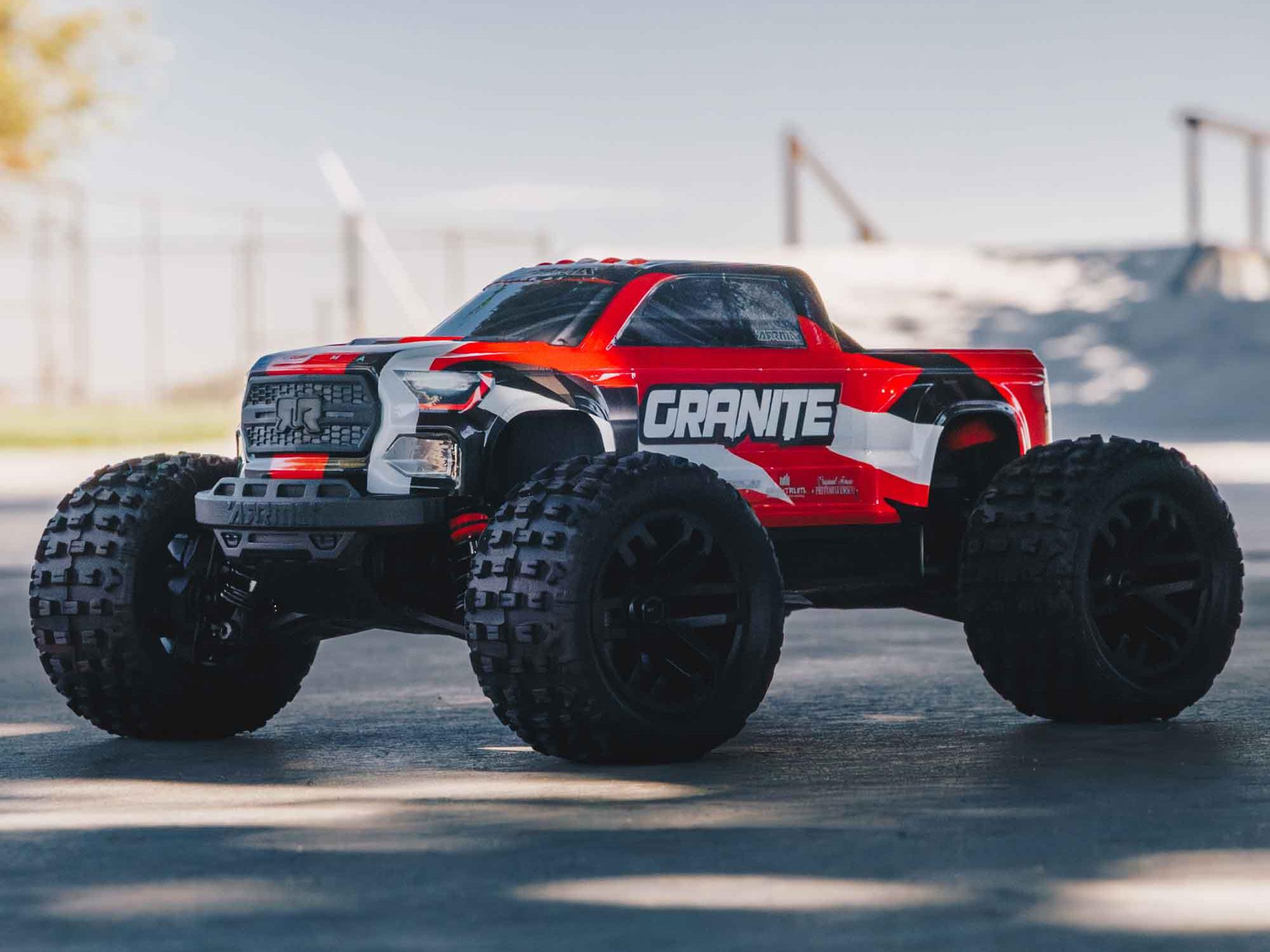 Arrma 1/18 GRANITE GROM MEGA 4X4 MT with Battery & Charger Red - Image 10