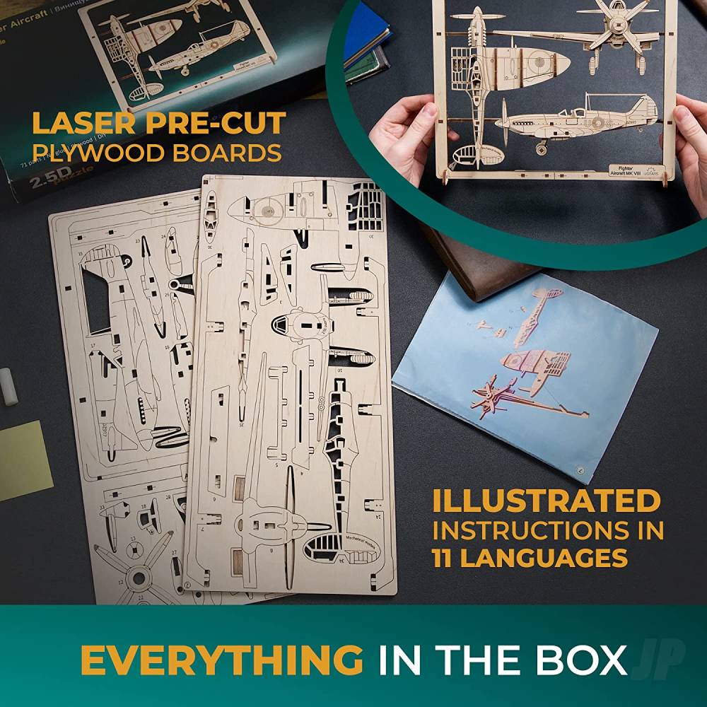 UGears Fighter Aircraft 2.5D Puzzle UGR70196