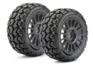 JetKo 1/8 Buggy Extreme Tyre Tomahawk Belted on Black Rim (2)