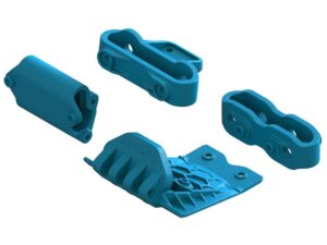 Arrma Gorgon Lower Skid And Bumper Mount Set Blue