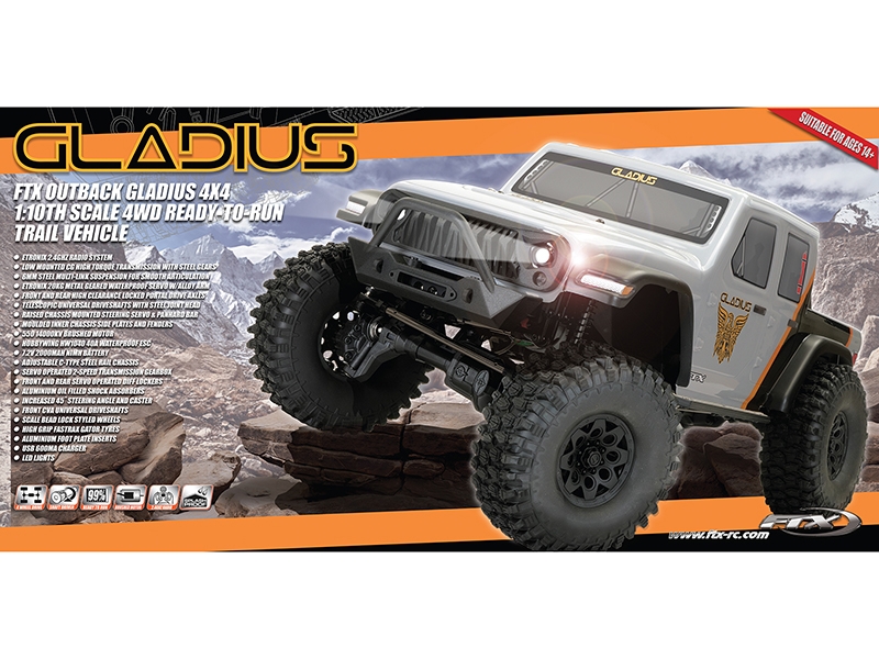 FTX Outback Gladius 1/10 4x4 RTR 1:10 Trail Crawler - Grey