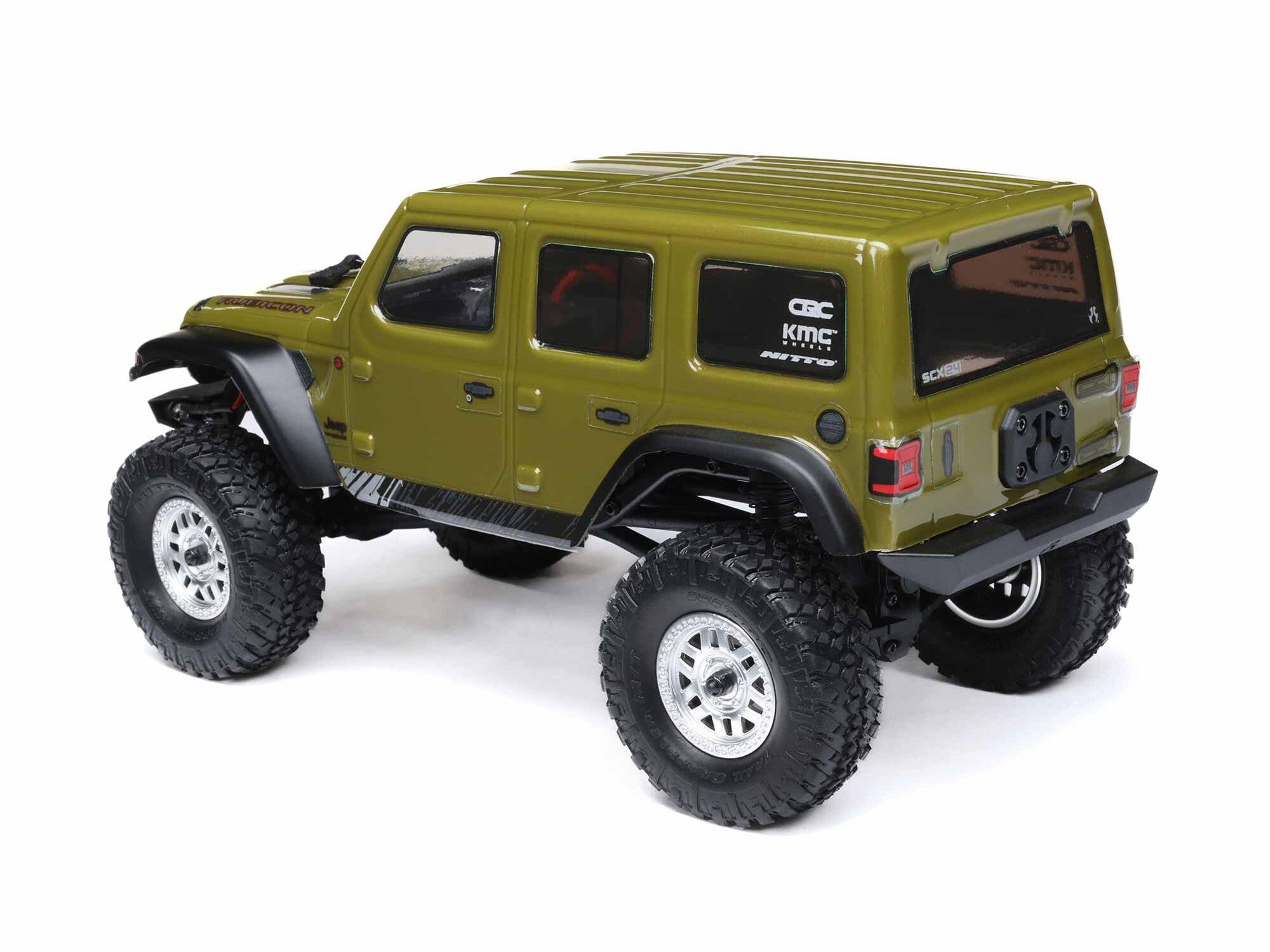 1/24 SCX24 Jeep Wrangler JLU 4WD Rock Crawler RTR Green - Image 9