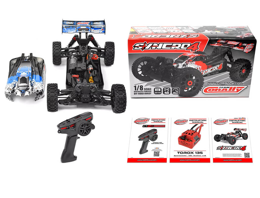 Corally Syncro-4 1/8 Brushless 4S Basher Buggy RTR - Blue - Image 14