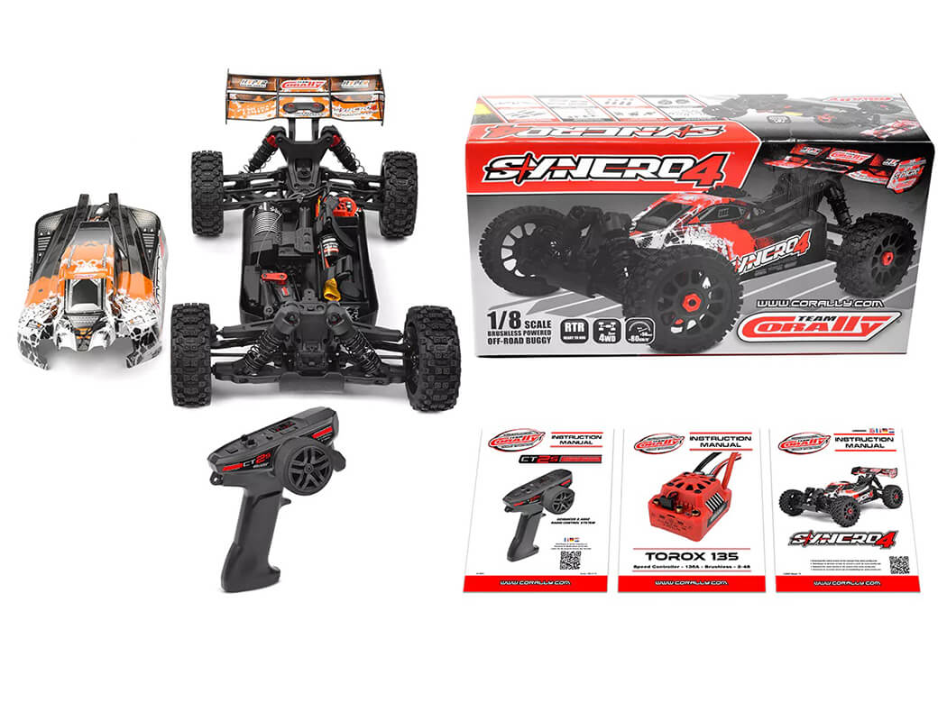 Corally Syncro-4 1/8 Brushless 4S Basher Buggy RTR - Orange - Image 2