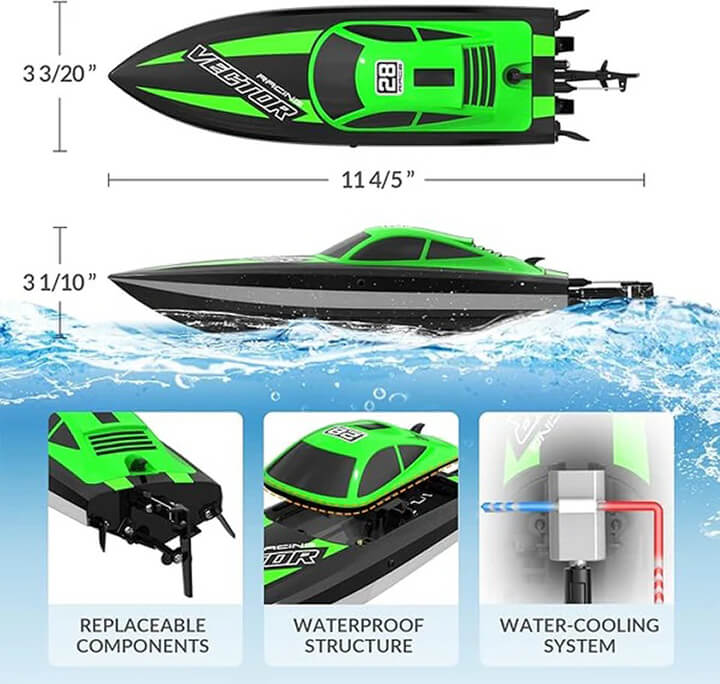 VOLANTEX RACENT VECTOR LUMEN BOAT RTR GREEN