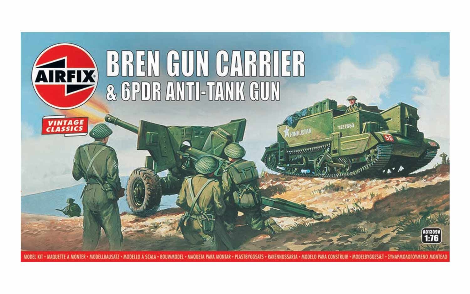 Airfix Bren Gun Carrier & 6PDR Anti-Tank Gun 1:76 A01309V