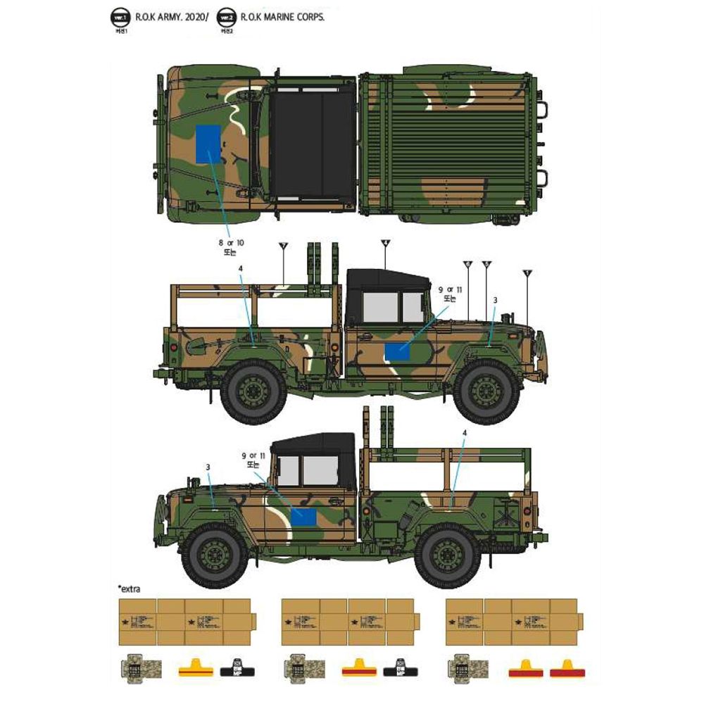 Academy South Korean ROK Army K311A1 1¼ ton Utility Truck 1/35 PKAY13551