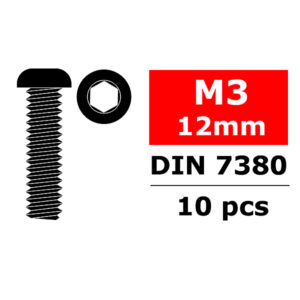 Corally Steel Screws M3 X 12Mm Hex Button Head 10 Pcs