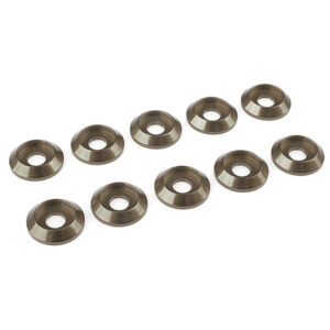 Corally Aluminium Washer For M4 Button Head Screws Od=12Mm Gun Metal 10Pcs