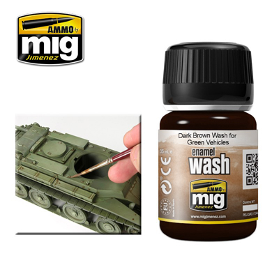 MIG Ammo DARK BROWN WASH FOR GREEN VEHICLES MIG1005