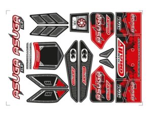 Corally Body Decal Sheet Asuga XLR Red 1 Pc C-00180-858-R