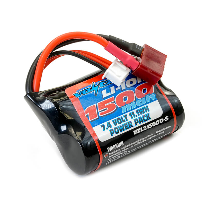 VOLTZ LI-ION 7.4V 1500MAH SHORT BATTERY WITH DEANS T-PLUG VZL21500D-S