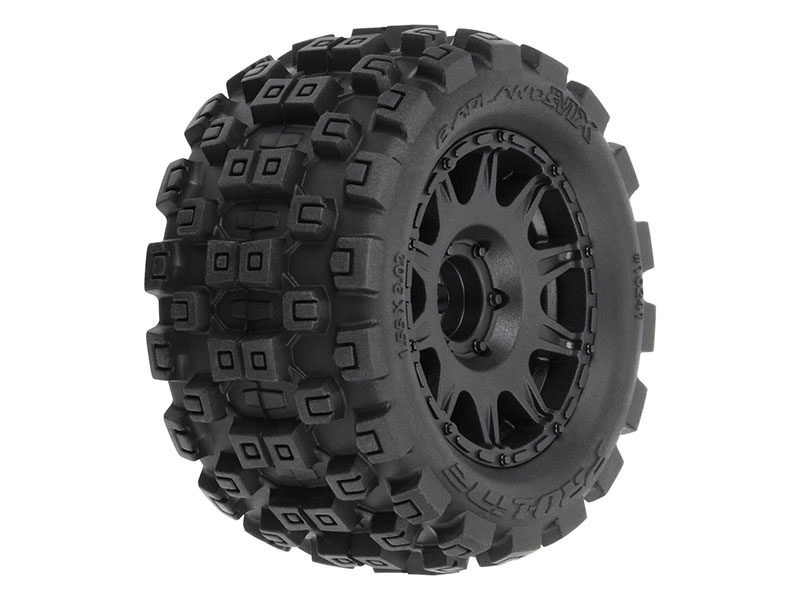 Pro-Line 1/18 Badlands MX 1.85in F/R MTD 12mm Black Raid: Granite GROM G-PRO1024110