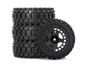 RC Overhaul Mud Block, Tyre with Black Rim Set, 1/18 Typhon G-RCO-AR034