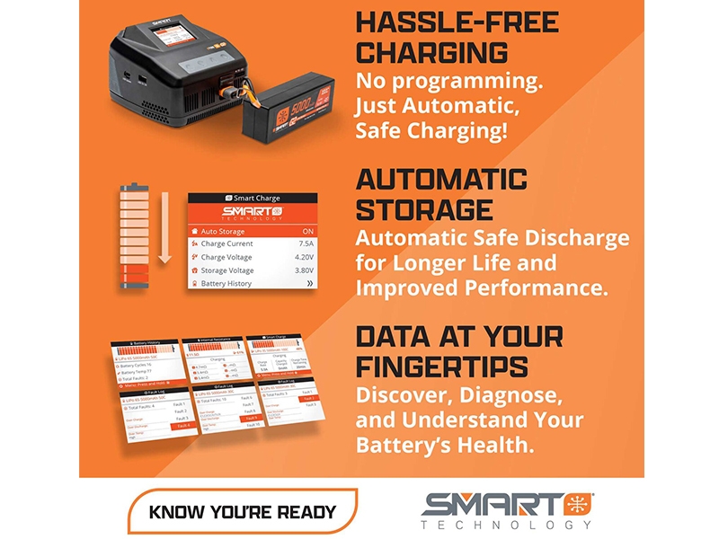 Spektrum 11.1V 1300mAh 3S 30C Smart G2 LiPo Battery: IC2