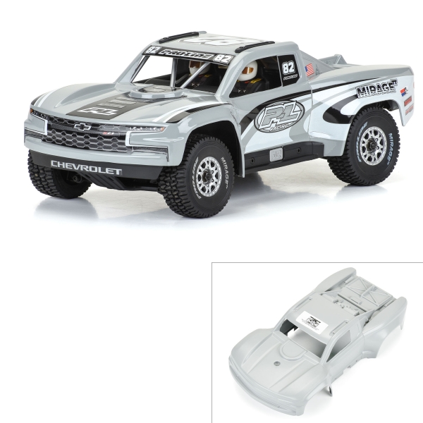 Pro-Line Pre-Cut 2019 Chevy Trophy Truck Tough-Color Grey Body GROM 1/16 G-PRO367514