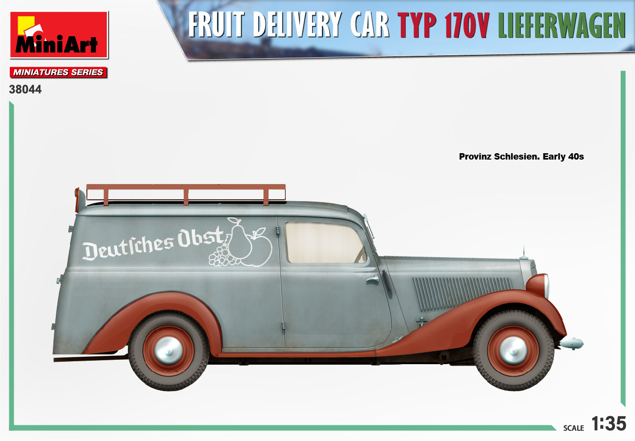 Miniart FRUIT DELIVERY VAN TYP 170V LIEFERWAGEN 1/35 MIN38044 - Image 4