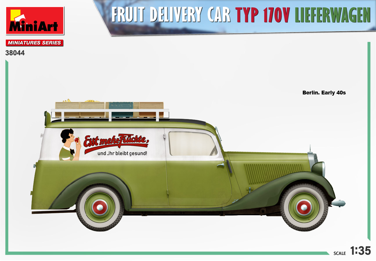 Miniart FRUIT DELIVERY VAN TYP 170V LIEFERWAGEN 1/35 MIN38044 - Image 3