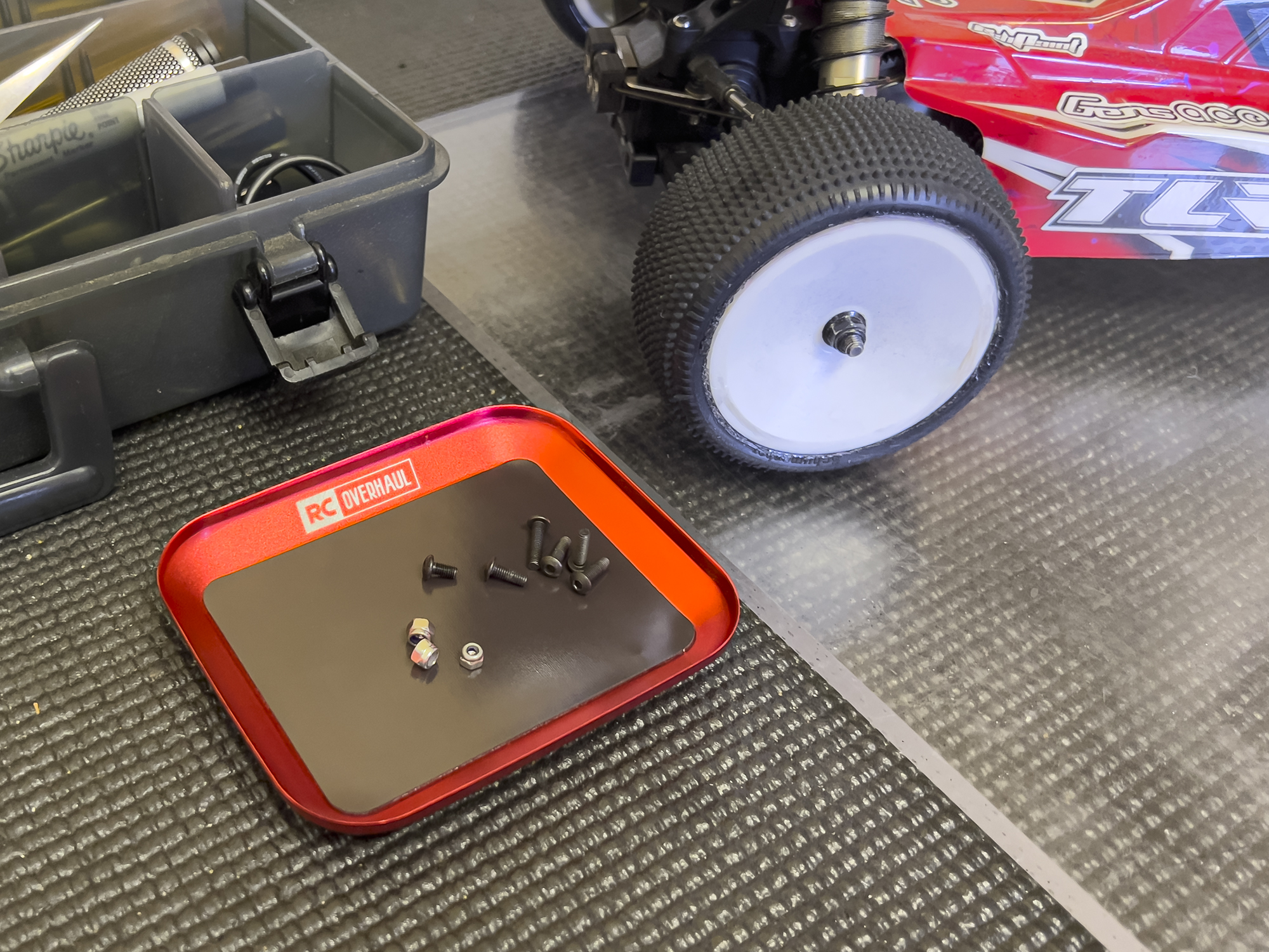 Rc Overhaul Magnetic Parts Tray Red T-RCO-TL011R - Image 2