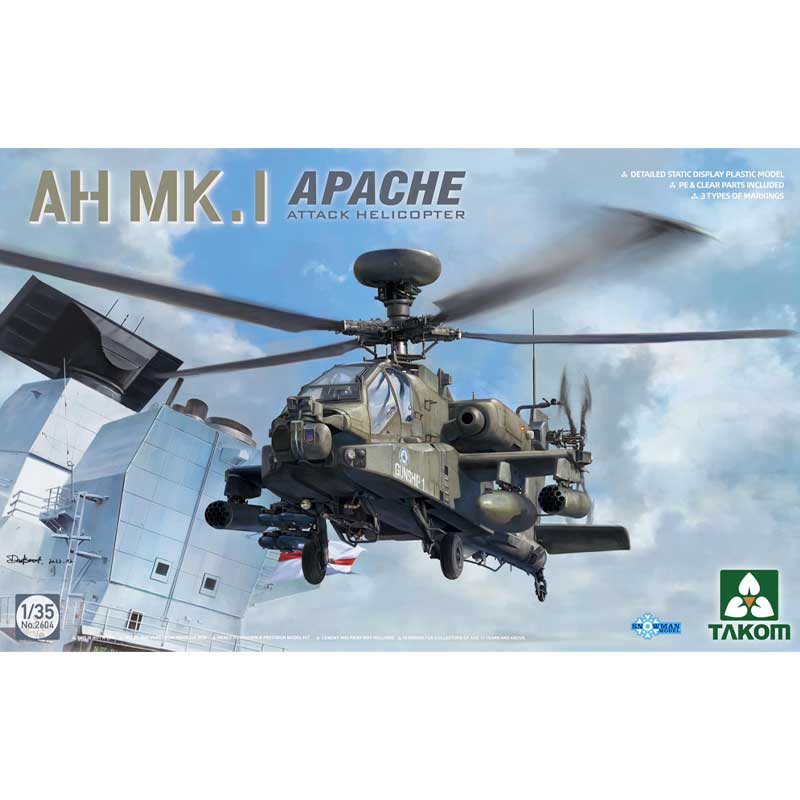 Takom 1/35 British Army AH Mk 1 Apache Longbow Attack Helicopter PKTAK02604