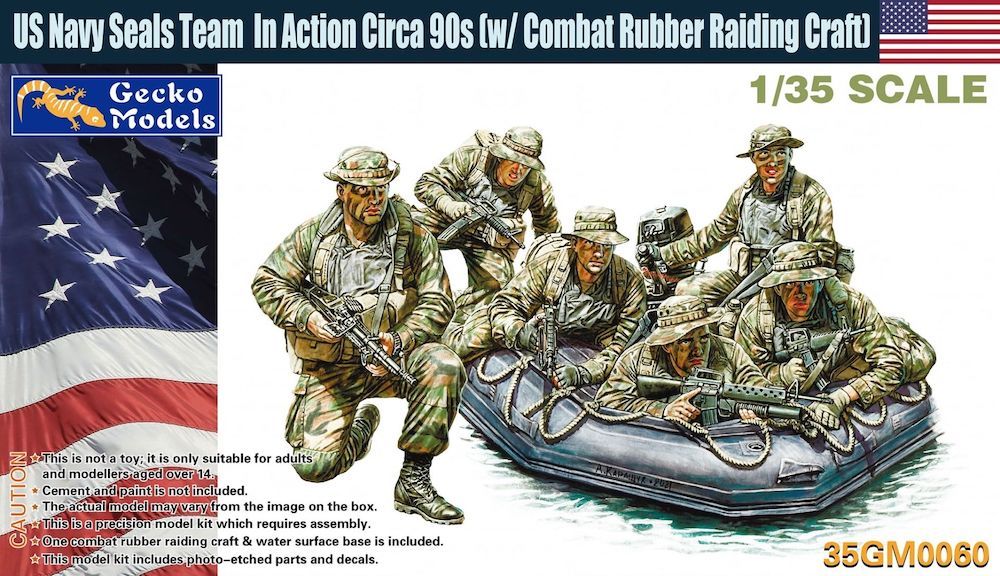 Gecko Models 1/35 US Navy Seals Team Circa 90s (w/t Combat Rubber Raiding Craft) 35GM0060 - Image 5