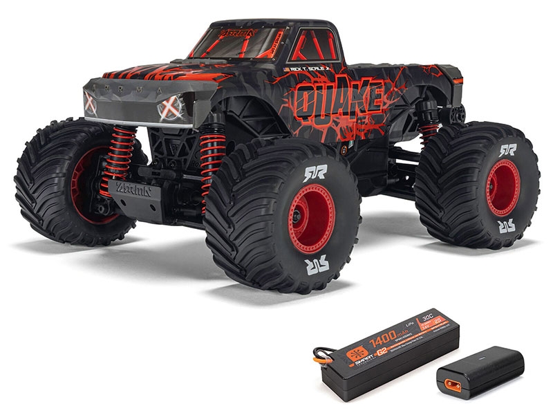 Arrma 1/16 QUAKE GROM 4X4 RTR Brushed Monster Truck (Battery and Charger Included) Red C-ARA2137T1