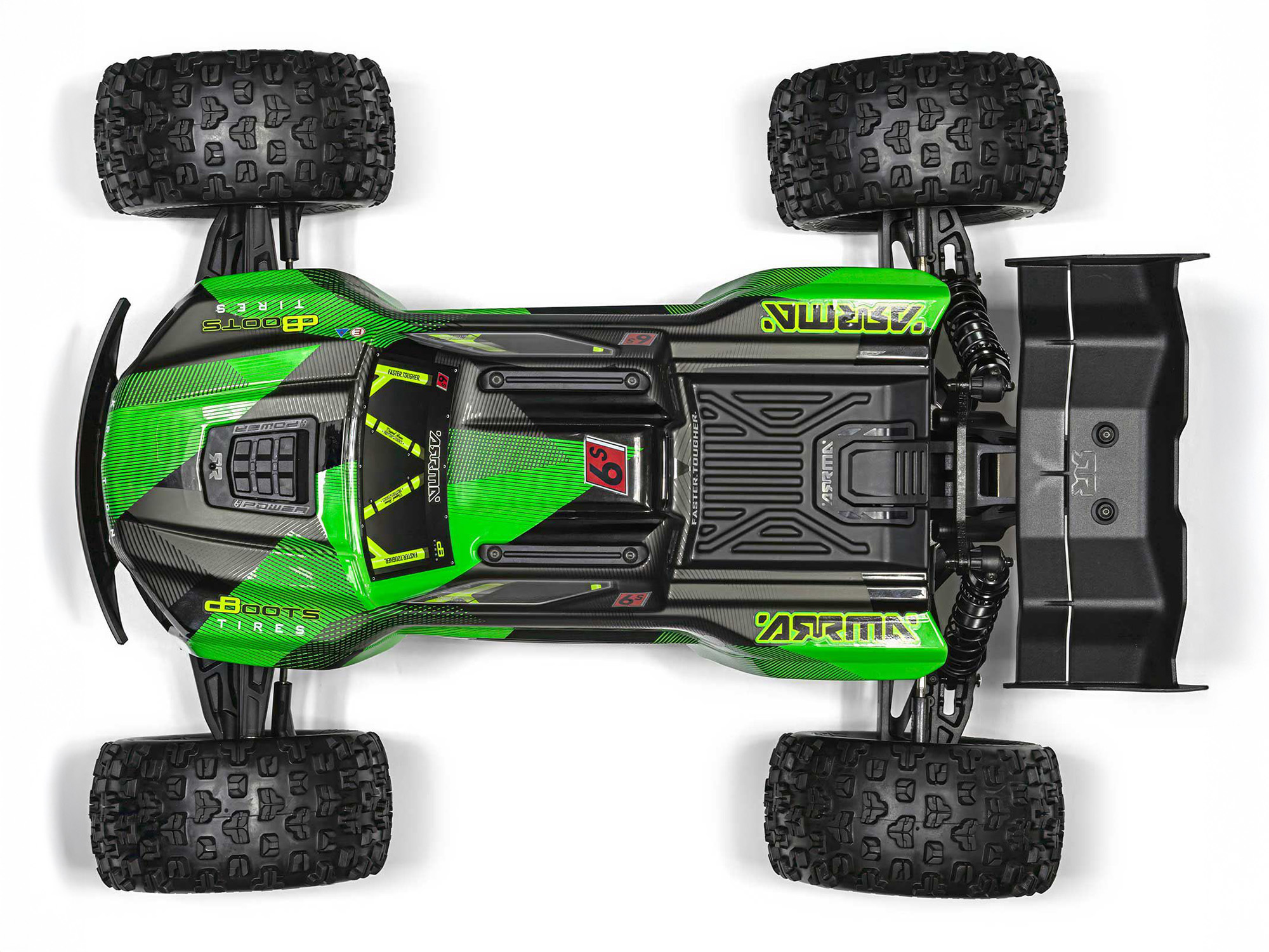 Arrma 1/8 KRATON 6S V6 4X4 BLX Speed Monster Truck RTR Black/Green C-ARA8608V6T3 - Image 7