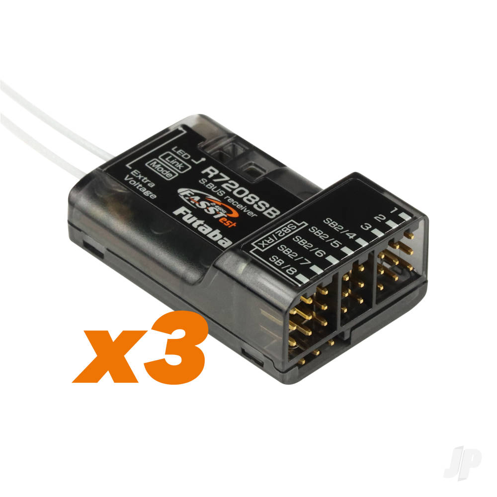 FUTABA 16IZS 18-CHANNEL AIR RADIO RX MULTI-MODE with 3x R7208SB Rx - Image 8