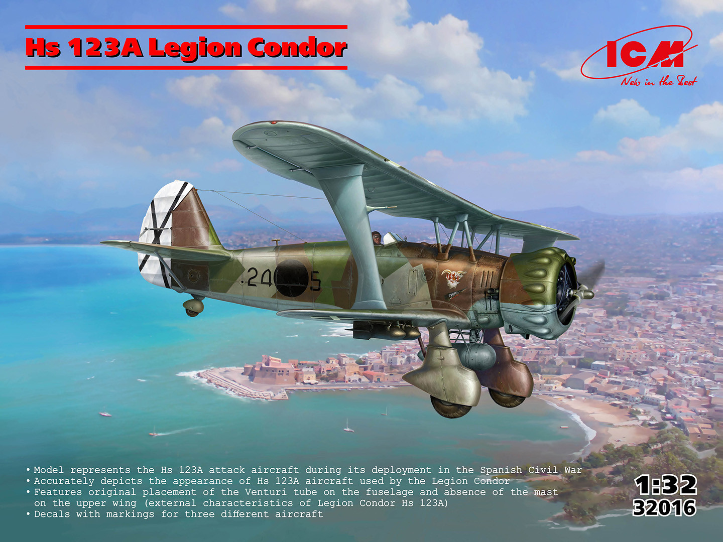 ICM 1/32 Henschel Hs 123A-1 Legion Condor Attack Aircraft ICM 32016 - Image 3