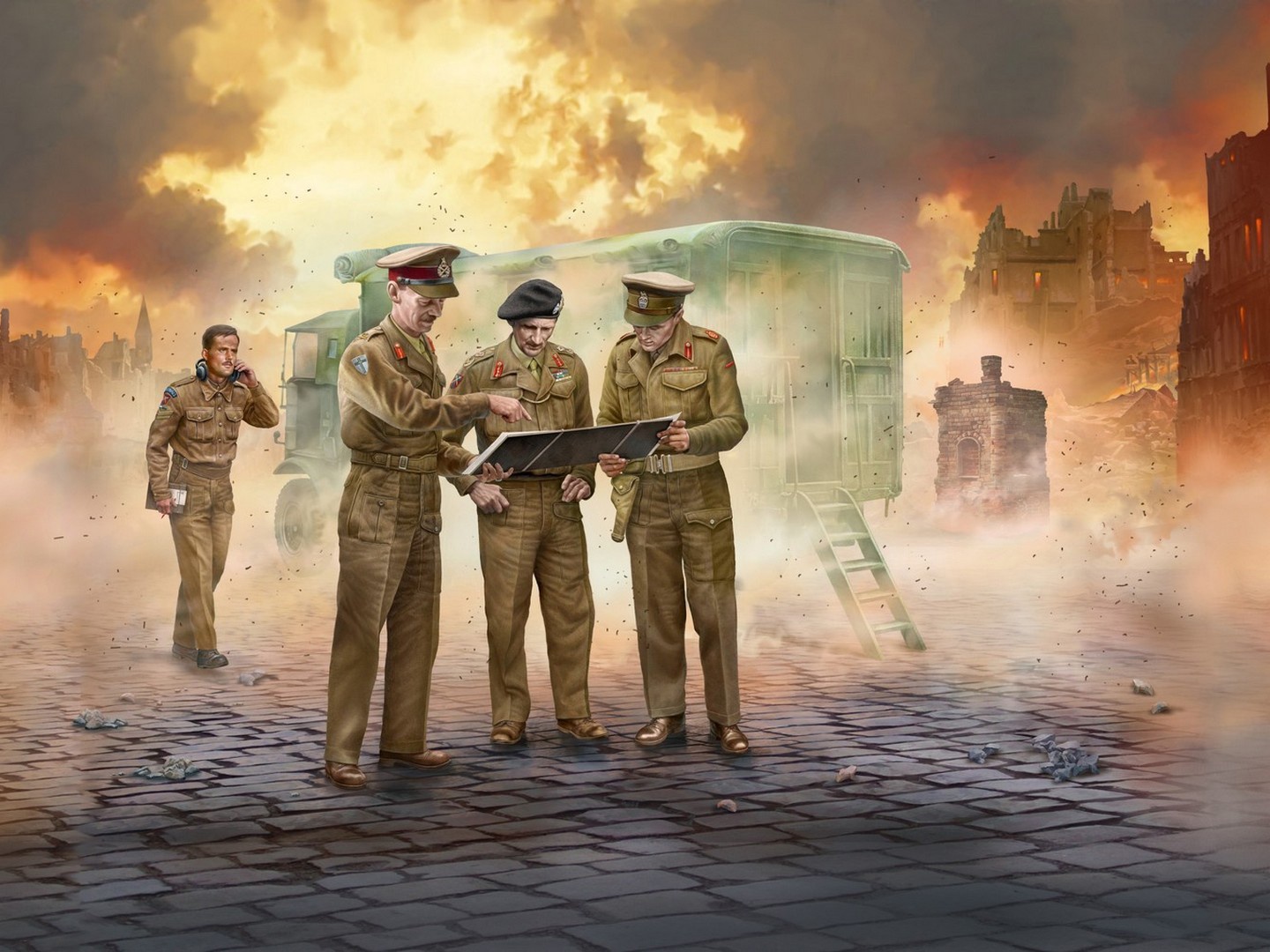 ICM Montgomery's Staff Set of 4 Figures 1:35 ICM35617 - Image 2