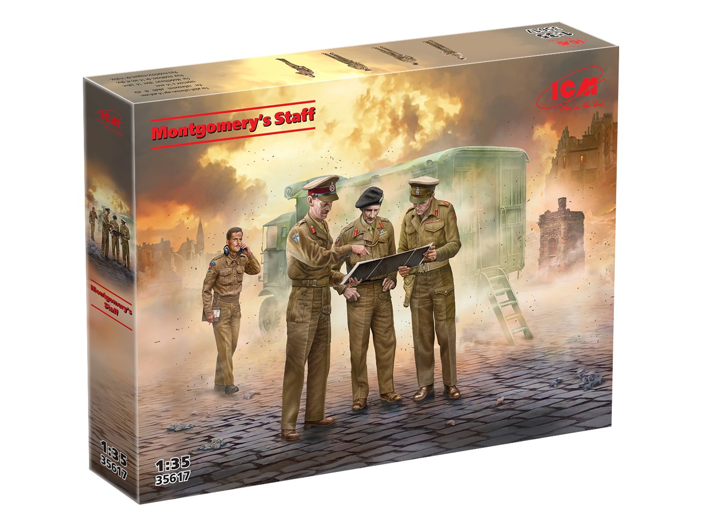 ICM Montgomery's Staff Set of 4 Figures 1:35 ICM35617 - Image 3