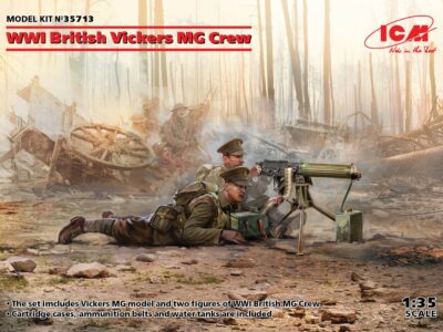 ICM WWI British Vickers MG Crew (Vickers MG & 2 Figures) 1:35 ICM35713