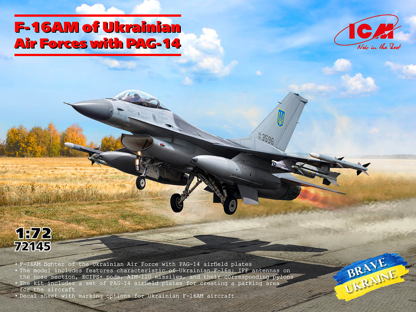 ICM F-16AM of Ukrainian Air Forces with PAG-14 1:72 ICM72145