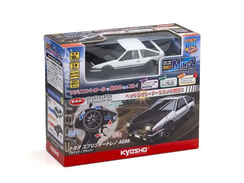 Kyosho First Mini-Z 1:28 Toyota Sprinter Trueno AE86 WH/BK K.66612A - Image 3